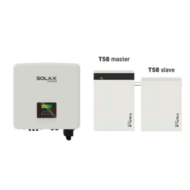 Set completo Solax (Solax X3-Hybrid-10.0-D + Solax T58 master + T58 slave V2)