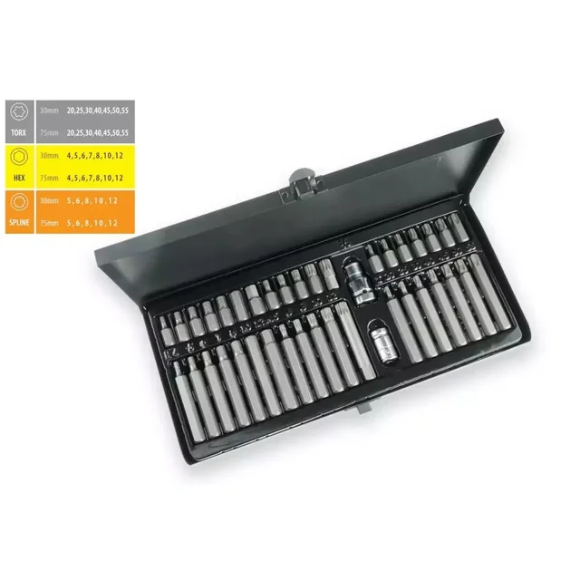 SET DE VĂfuri pentru șurubelnițe, BIȚE DEDRA 18A11S040 40SZT, CARCASA METALICA