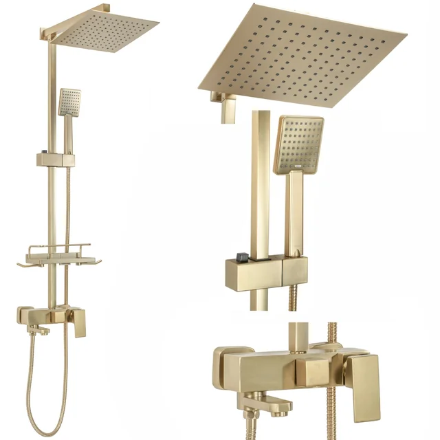 Set doccia Rea Jack in oro spazzolato