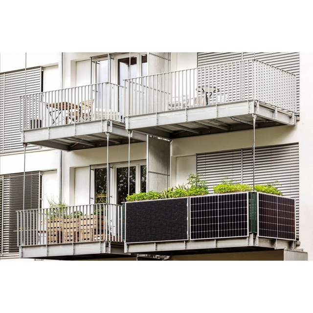 Set fotovoltaico per balcone, terrazzo, giardino inverter Growatt on-grid + pannello 1 355W + attrezzature