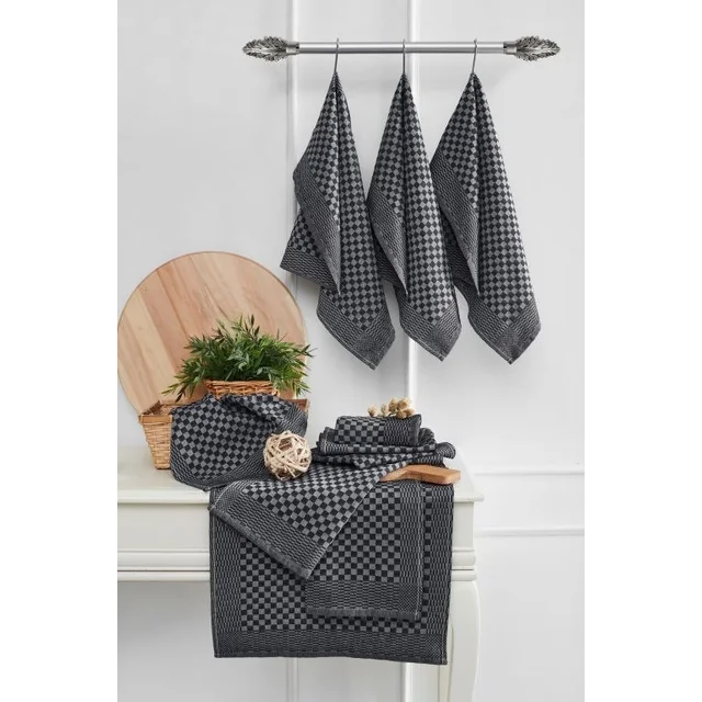 Set of 10 kitchen towels, 40 x 60 cm, anthracite