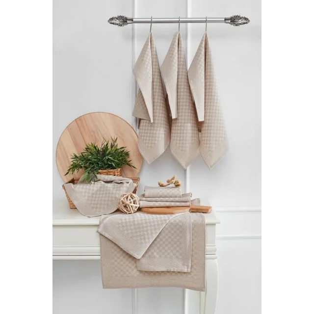 Set of 10 kitchen towels, 40 x 60 cm, cream