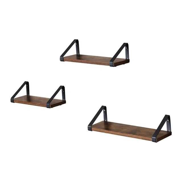 Set of 3 wooden Loft hanging shelves