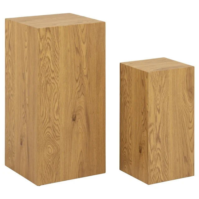 Set of Dice oak side tables