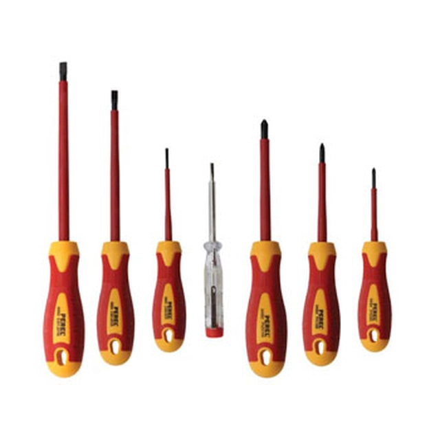 Set of insulated electrician's screwdrivers + phasor, 7ks