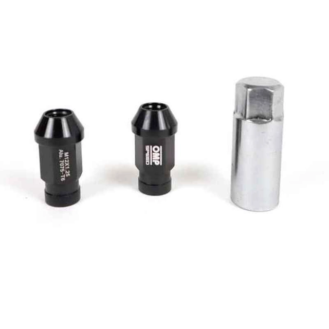 Set Of OMP Caps 7075 40 mm M14 x 1,50 20 uds Black