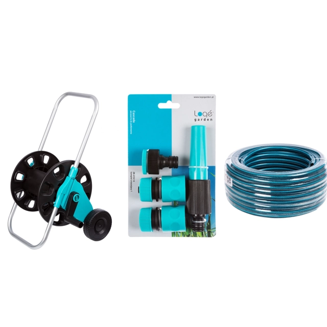 Set of trolley, hose 30m and Loge Garden sprinkler set B-09