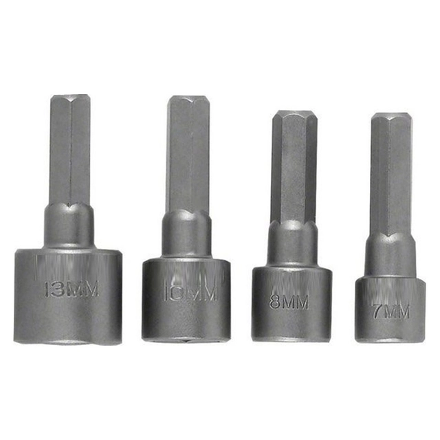 Set of tubular heads 7/8/10/13 mm
1/4 ”- 38 mm