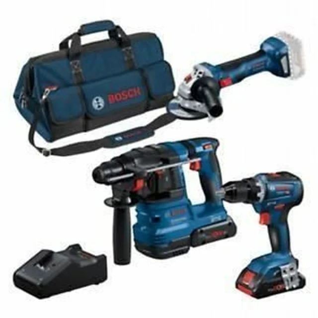 Σετ τρυπανιών και αξεσουάρ BOSCH GSR 18V-55 + GWS 18V-7 + GBH 18V-22