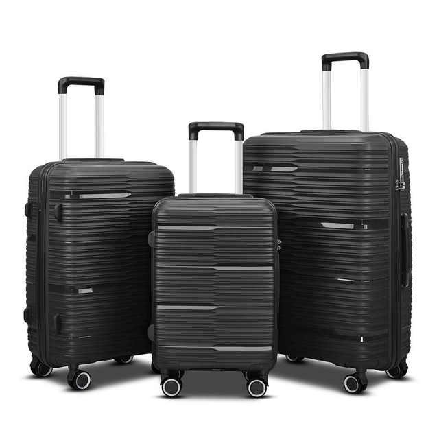 Set valigie da viaggio 3szt Barut Black ABS 4 ruote 360° manico telescopico