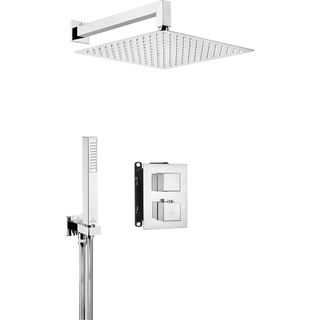Set with Deante Square thermostatic flush-mounted box