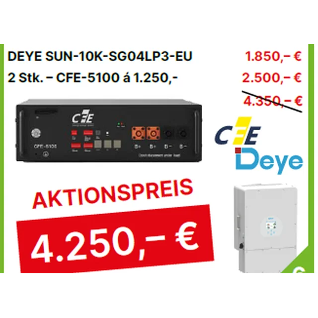 Setați Deye SUN-10K-SG04LP3-EU și 2x CFE-5100