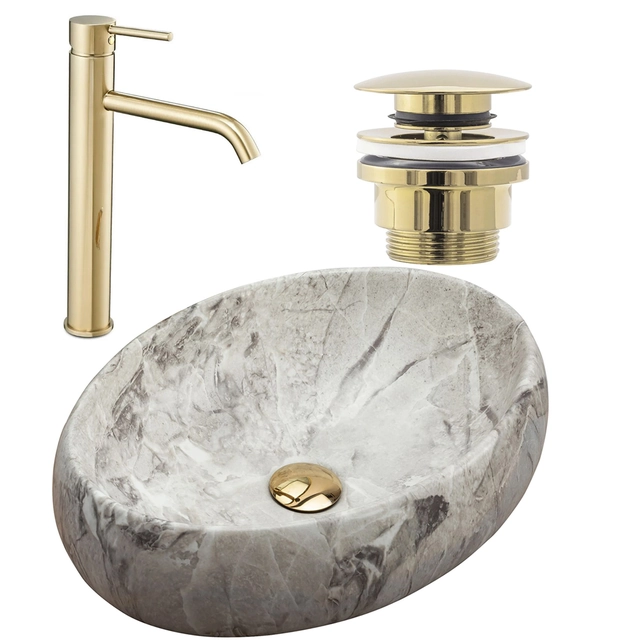 Setti Linda Stone + Lungo gold high mixer + universaali kultatulppa