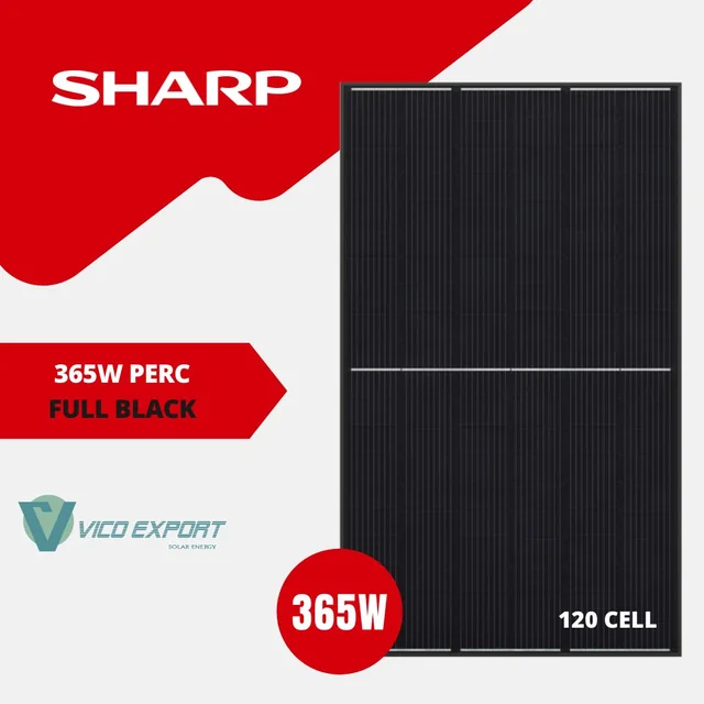 Sharp 365W - P-típus - PERC - TELJES FEKETE // NU-JC365B