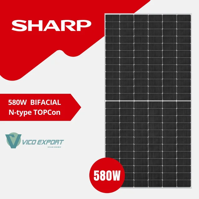 Sharp 580W — N tips — TOPCon — bifacials // NB-JD580