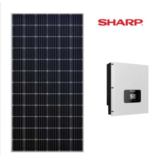 Sharp NU-AH set of 24 monocrystalline panels with the power 8,88kW + inverter + el. installation NUAH888 code
