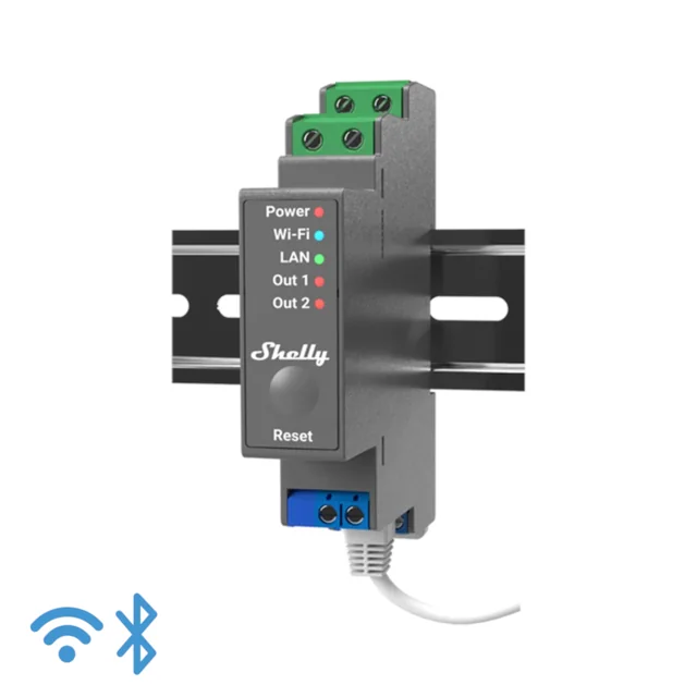 Shelly Pro 2 - Comutator inteligent montabil pe șină DIN acționat prin WiFi