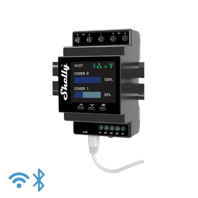 Shelly Pro Dual Cover Pm - DIN-rail monteerbare schakelaar en vermogensmeter