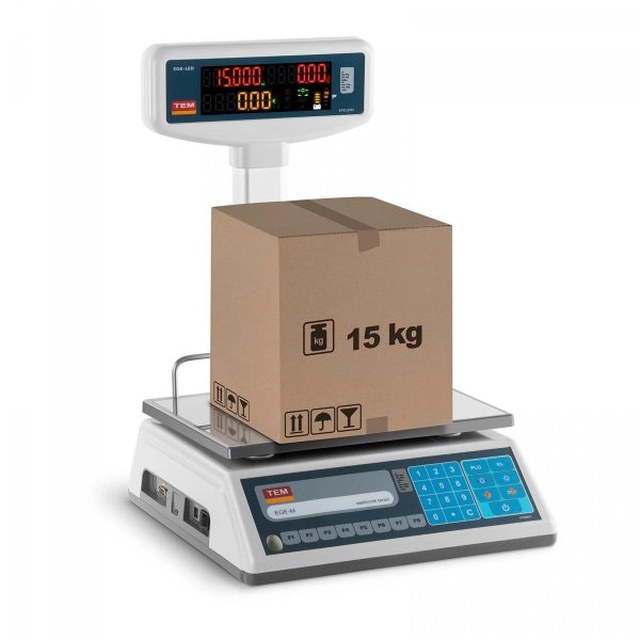 Shop scale - 15 kg / 5 g - TEM verification 10200010 TEL015B1D-V2-B1