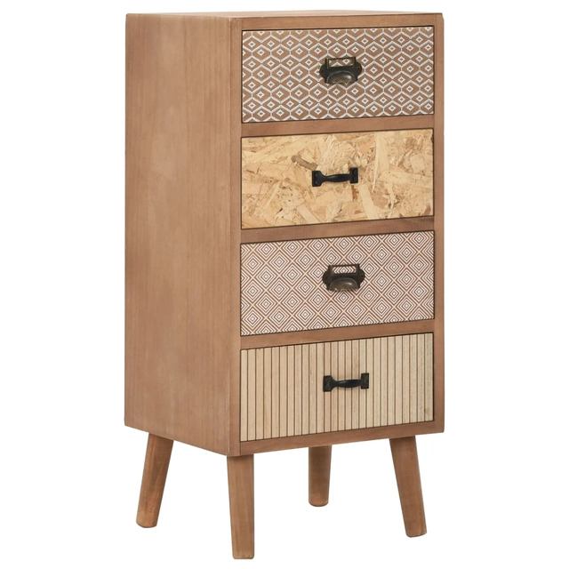 Side cabinet with 4 drawers, brown, 34,5x30x74,5cm, mdf