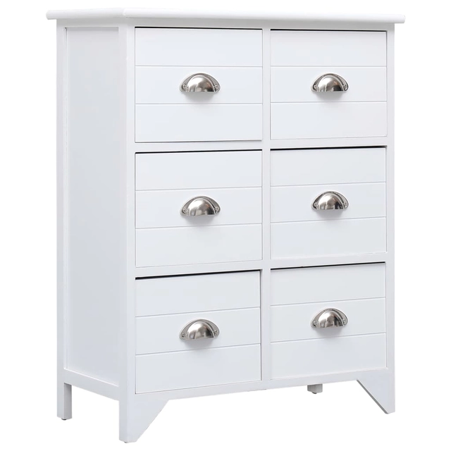 Side cabinet with 6 drawers, white, 60x30x75cm, paulov. med.