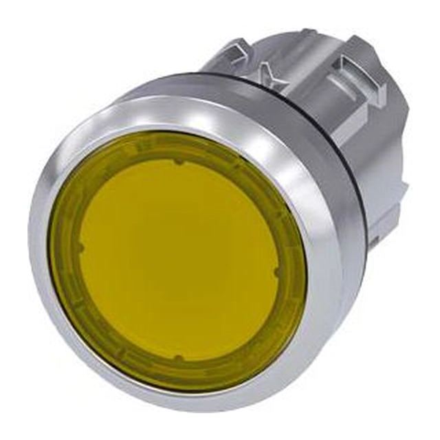 Siemens Azionamento a pulsanti 22mm giallo con retroilluminazione, in metallo caricato a molla IP69k Sirius ACT (3SU1051-0AB30-0AA0)