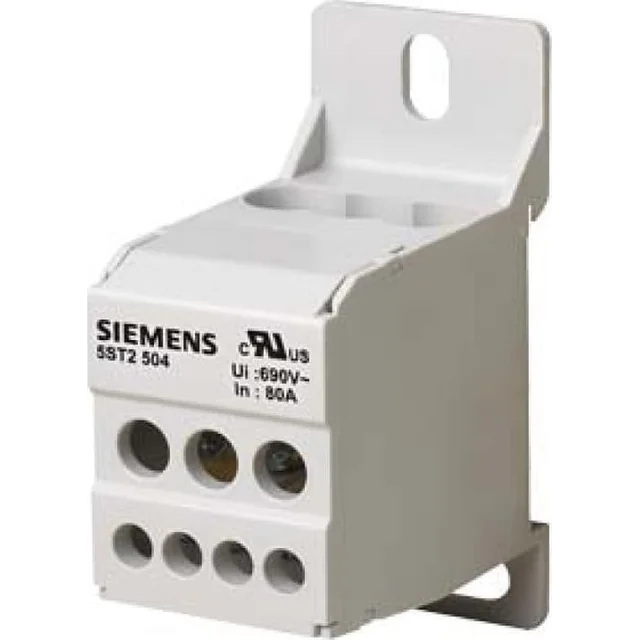 Siemens Blok rozdzielczy 80A 1P 690V 1x16mm2 8x10mm2 DIN 5ST2504