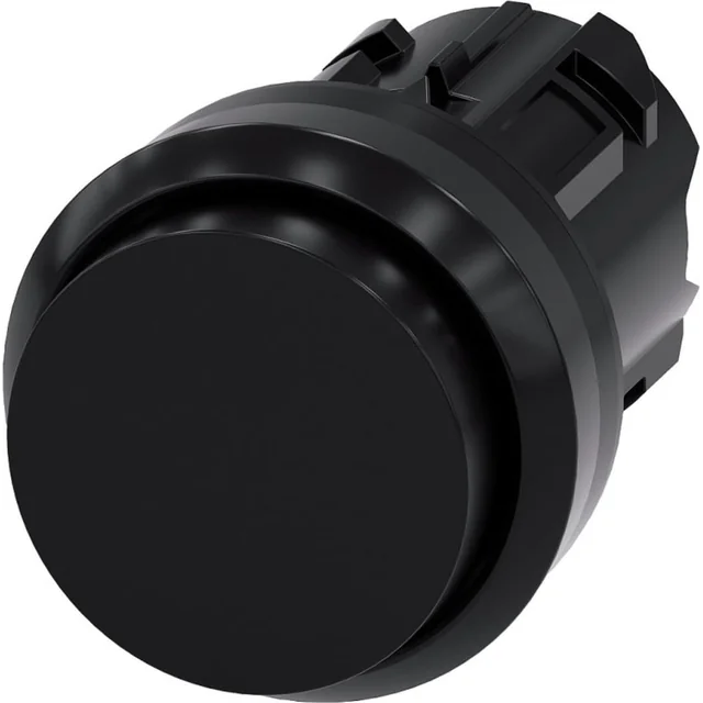 Siemens High button 22mm round plastic black with spring return 3SU1000-0BB10-0AA0