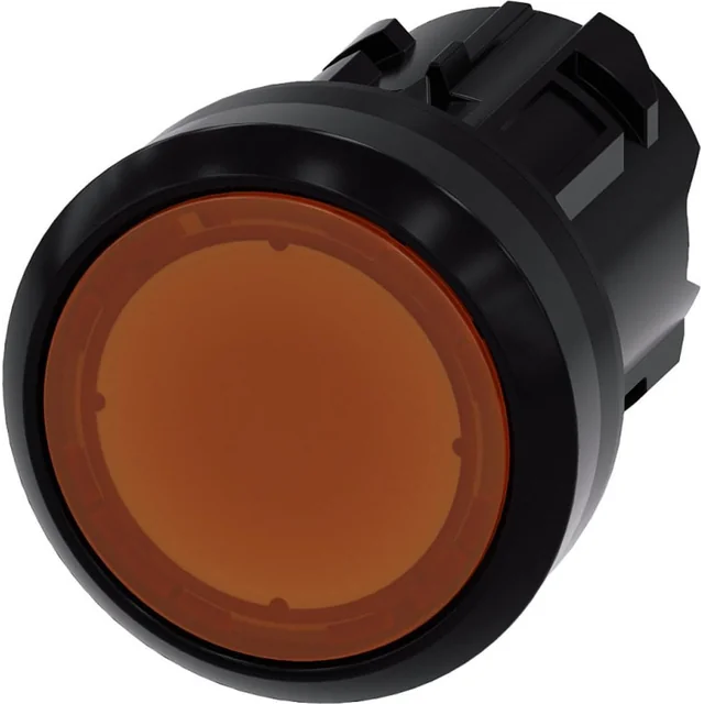 Siemens Illuminated button 22mm round plastic amber flat with spring return 3SU1001-0AB00-0AA0