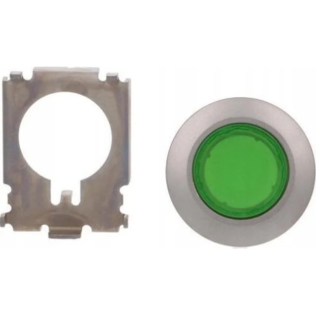 Siemens Illuminated button 30mm round metal matt green flat ring with self-return 3SU1061-0JB40-0AA0