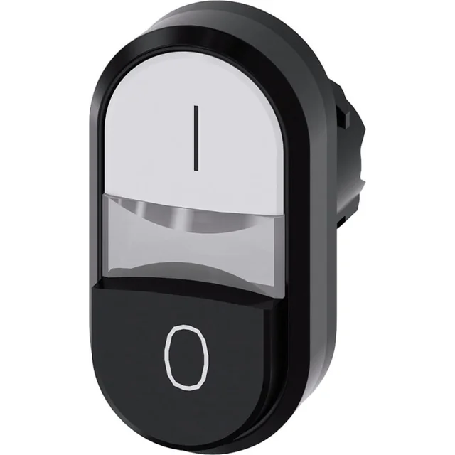 Siemens Illuminated double button 22mm round, white and black plastic o Flat buttons, high 3SU1001-3BB61-0AK0