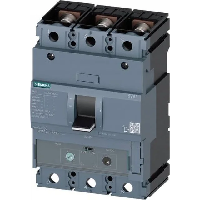 Siemens Interruptor de alimentación 3P 250A Conexiones roscadas 3VA1225-1AA32-0AA0