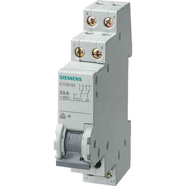 Siemens Modularer Steuerschalter 2-pozycyjny (I-II) 400V AC 20A 2CO 5TE8162