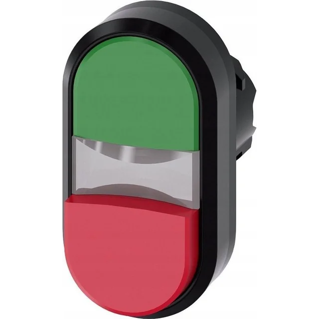 Siemens Osvetljen dvojni gumb 22mm okrogel plastični zeleno rdeč Ploščati / visoki gumbi 3SU1001-3BB42-0AA0