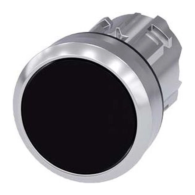 Siemens pogu piedziņa 22mm melna ar atsperu metālu IP69k Sirius ACT (3SU1050-0AB10-0AA0)