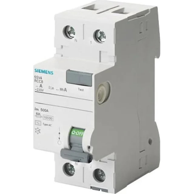 Siemens Residual current circuit breaker RCCB 2P 40A 0,03A Type AC pole N left 5SV4314-0KL