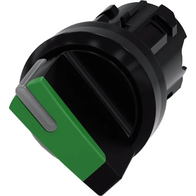 Siemens Schalter mit Hintergrundbeleuchtung Option 22mm runder Kunststoff schwarz/grün kr Stift 2 pos o-i 3SU1002-2BF40-0AA0