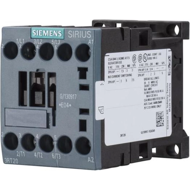 Siemens Stycznik mocy 7A 3P 110V AC 0Z 1R S00 (3RT2015-1AP02)