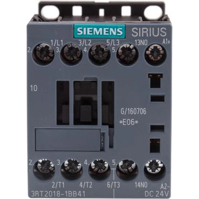 Siemens Stycznik movimiento 16A 3P 24V DC 1Z 0R S00 (3RT2018-1BB41)
