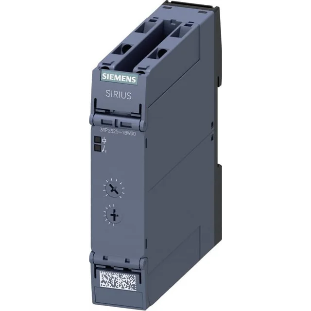 Siemens timerrelä 2 kopplingskontakter med elektronisk fördröjning 7 tidsintervall 0,05s-100 h 12-240V AC/DC 3RP2525-1BW