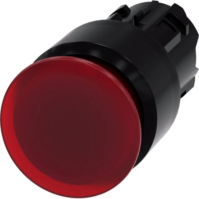 Siemens világító gomba gomb 22mm kerek piros műanyag 30mm rugóvisszatérítés nélkül 3SU1001-1AA20-0AA0