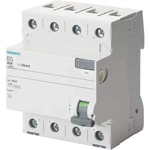 Siemens Wyłącznik różnicowo-prądowy 4P 25A 0,03A AC (5SV4342-0)