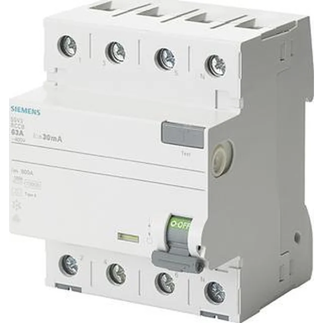 Siemens Wyłącznik różnicowoprądowy 4P 40A 0,03A tip A 5SV3344-6