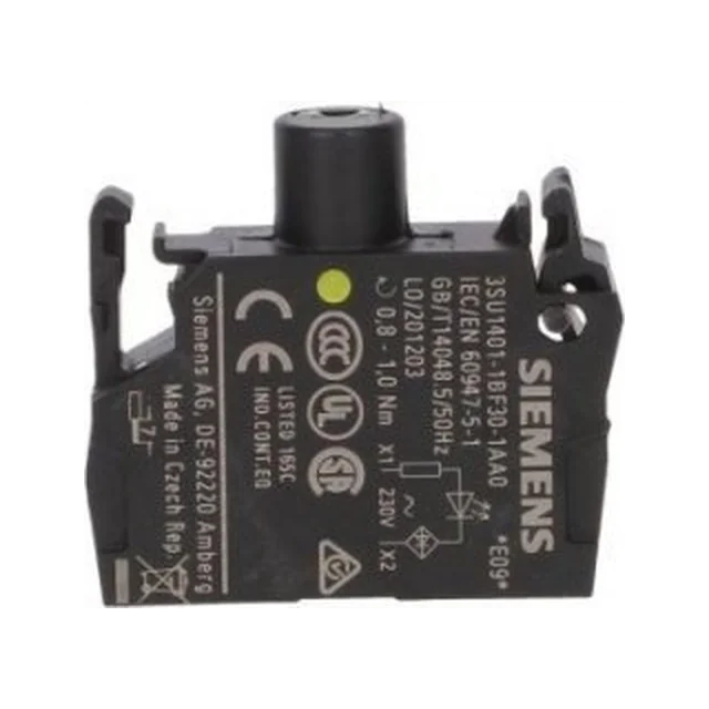 Siemens žltá LED zásuvka 230V AC 3SU1401-1BF30-1AA0