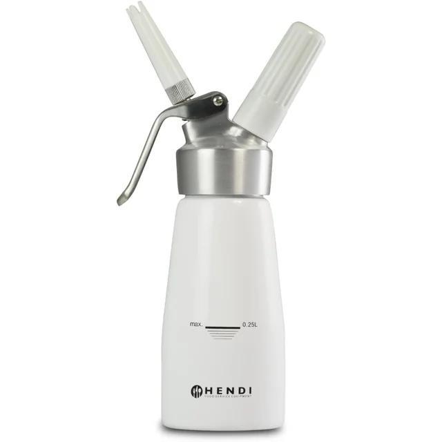 Sifão de chantilly N2O CONJUNTO Linha Cozinha + pontas 3 0.25L - branco - HENDI 588031