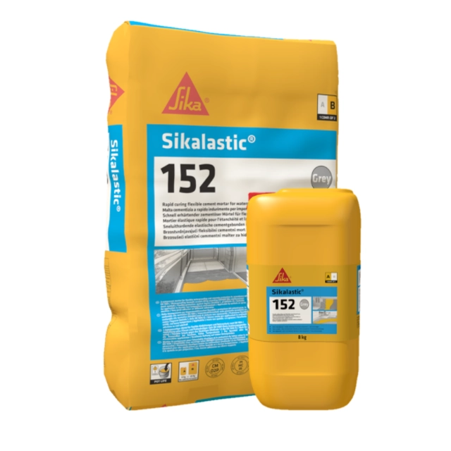 SIKA Sikalastic-152 mortier de ciment bi-composant, renforcé de fibres pour l'étanchéité et la fixation flexibles du béton 33kg