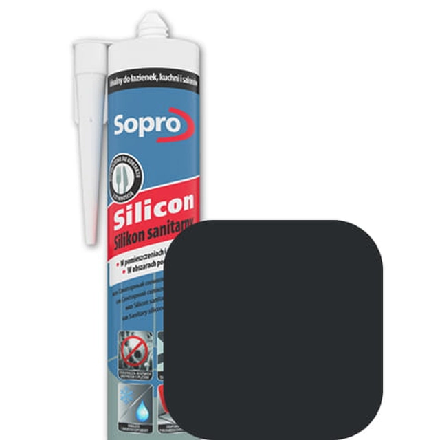 Silicone sanitaire noir Sopro 90 310 ml