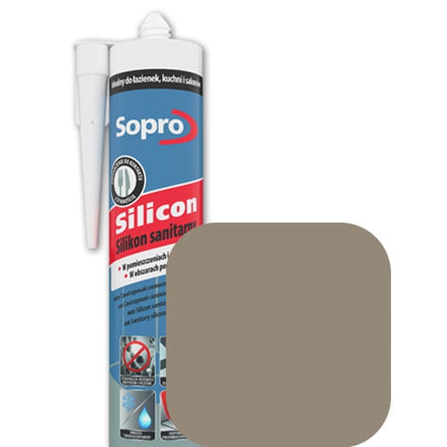 Silicone sanitário cinza-areia Sopro 18 310 ml