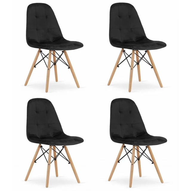 Silla DUMO - terciopelo negro x 4