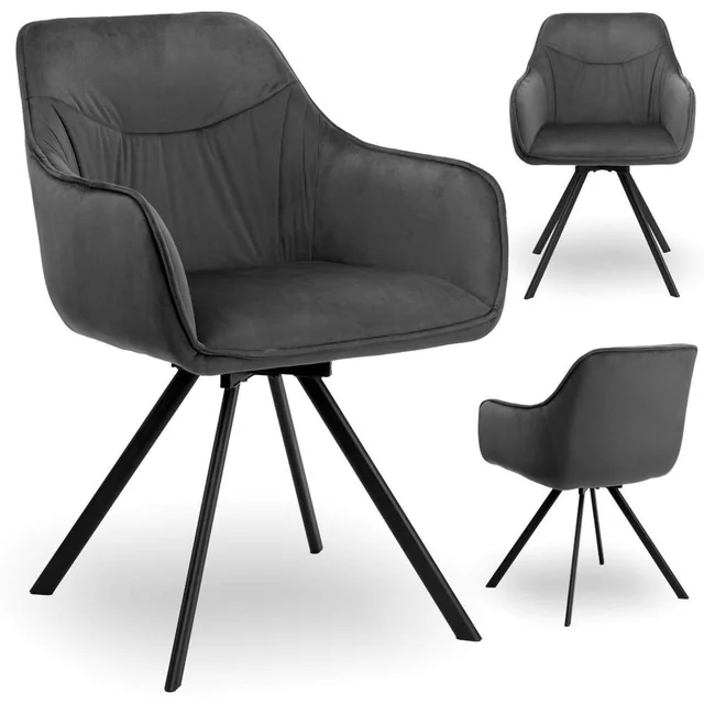 Silla giratoria SYDNEY Velvet Graphite